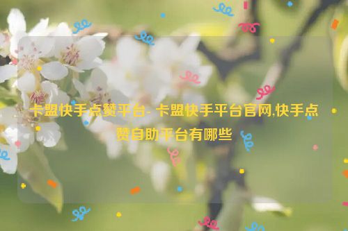 卡盟平台快手视频点赞平台- 卡盟平台快手视频平台官方网站,快手视频点赞自助式平台有什么,卡盟快手点赞平台- 卡盟快手平台官网,快手点赞自助平台有哪些,第1张