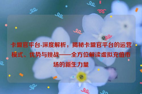 卡盟官平台-深度解读，揭密卡盟官平台的运营模式、优点和挑战——多方位讲解虚拟充值市场的新生力量,卡盟官平台-深度解析，揭秘卡盟官平台的运营模式、优势与挑战——全方位解读虚拟充值市场的新生力量,第1张